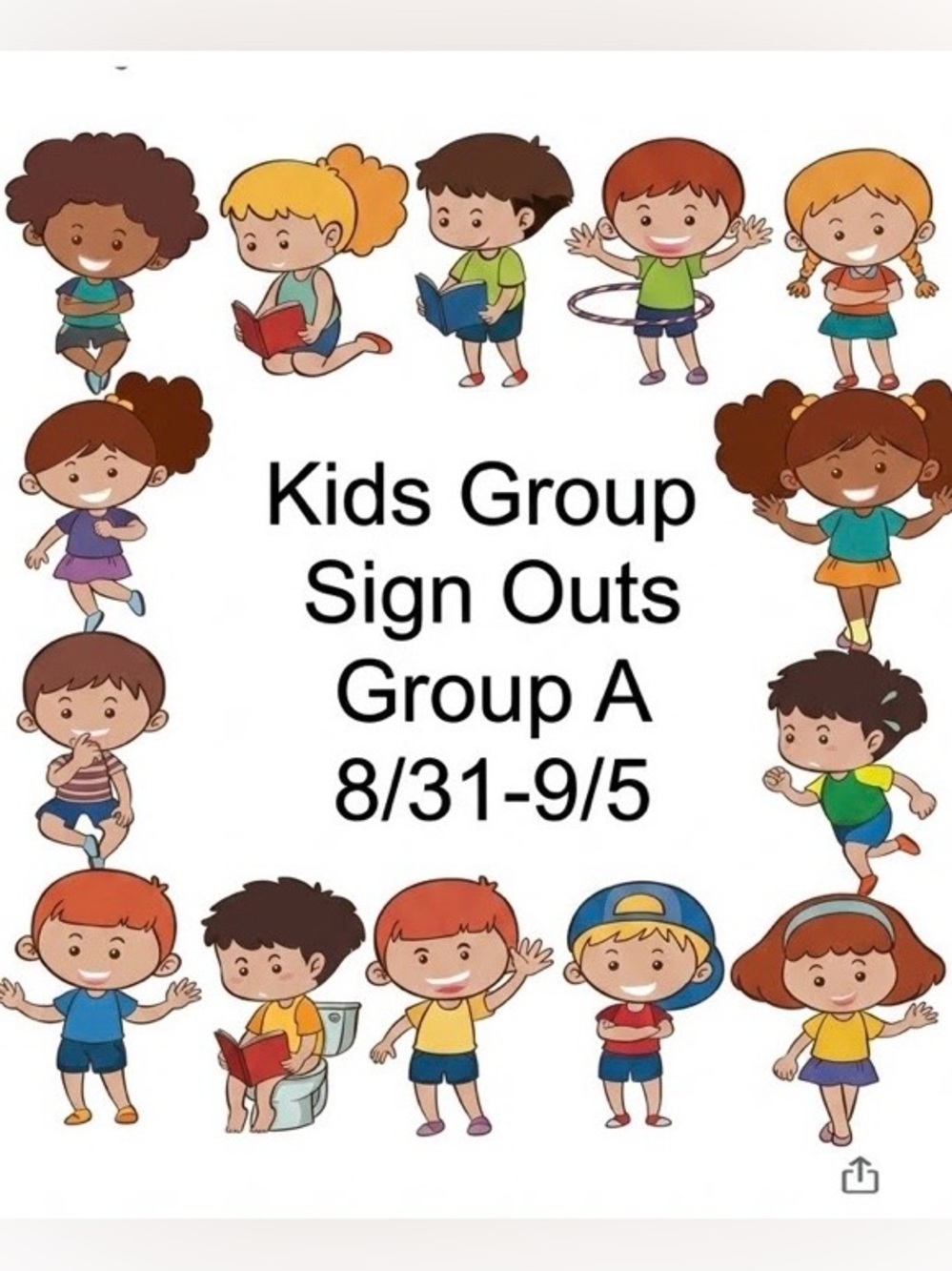 Kids Shares Group A Sign Outs